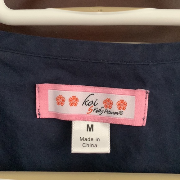 Koi by Kathy Peterson navy Betsey scrub top - Picture 3 of 9